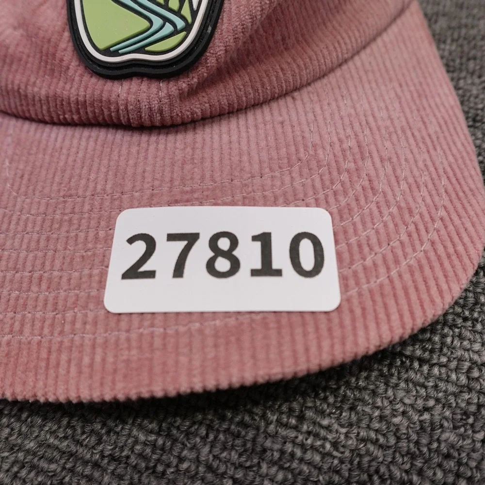 Atomicchild Hat Cap Strap Back Mens One Size Pink Corduroy Peace Patch Baseball